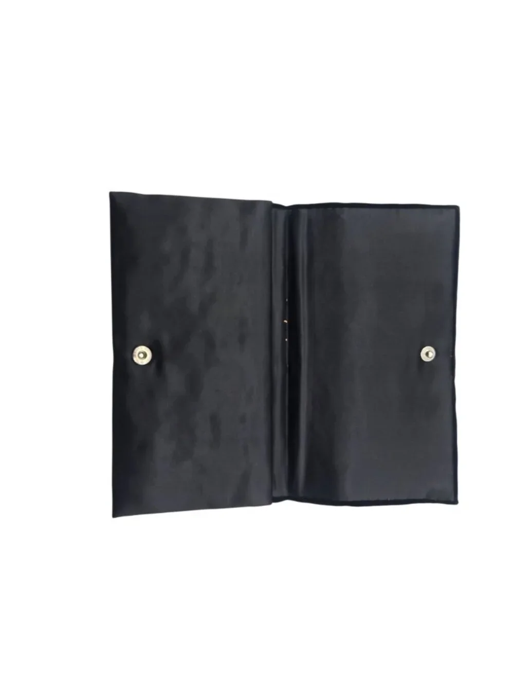 Vintage Black & Gold Embroidered Clutch Bag By Ivory Palace With Snap Closure